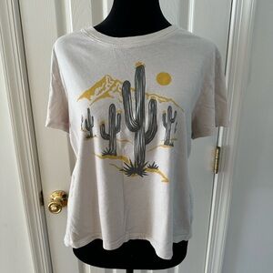 American Eagle Outfitters Beige Crewneck Tee